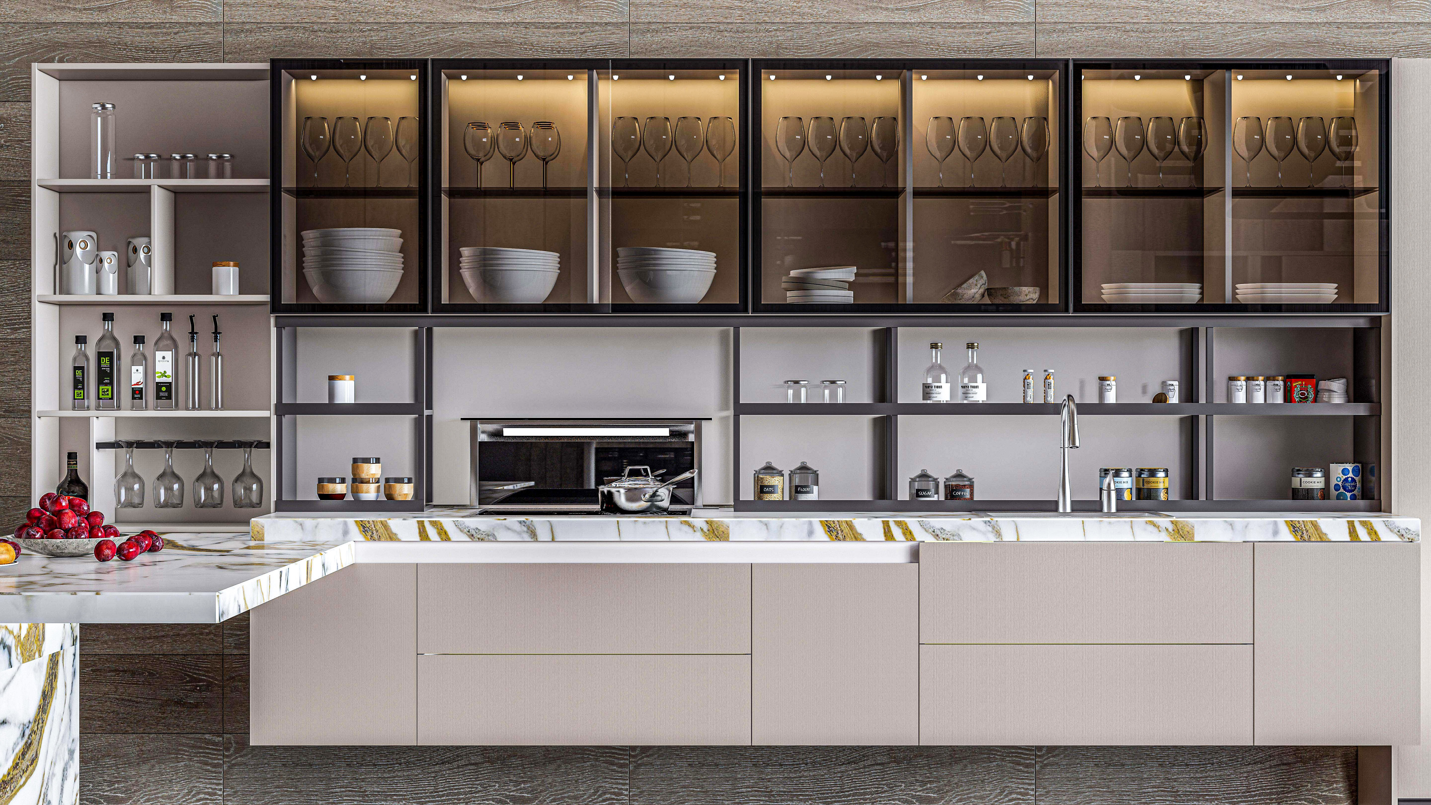 Kitchen fully parametric  Resizable manufacturable  0014 3D model_19