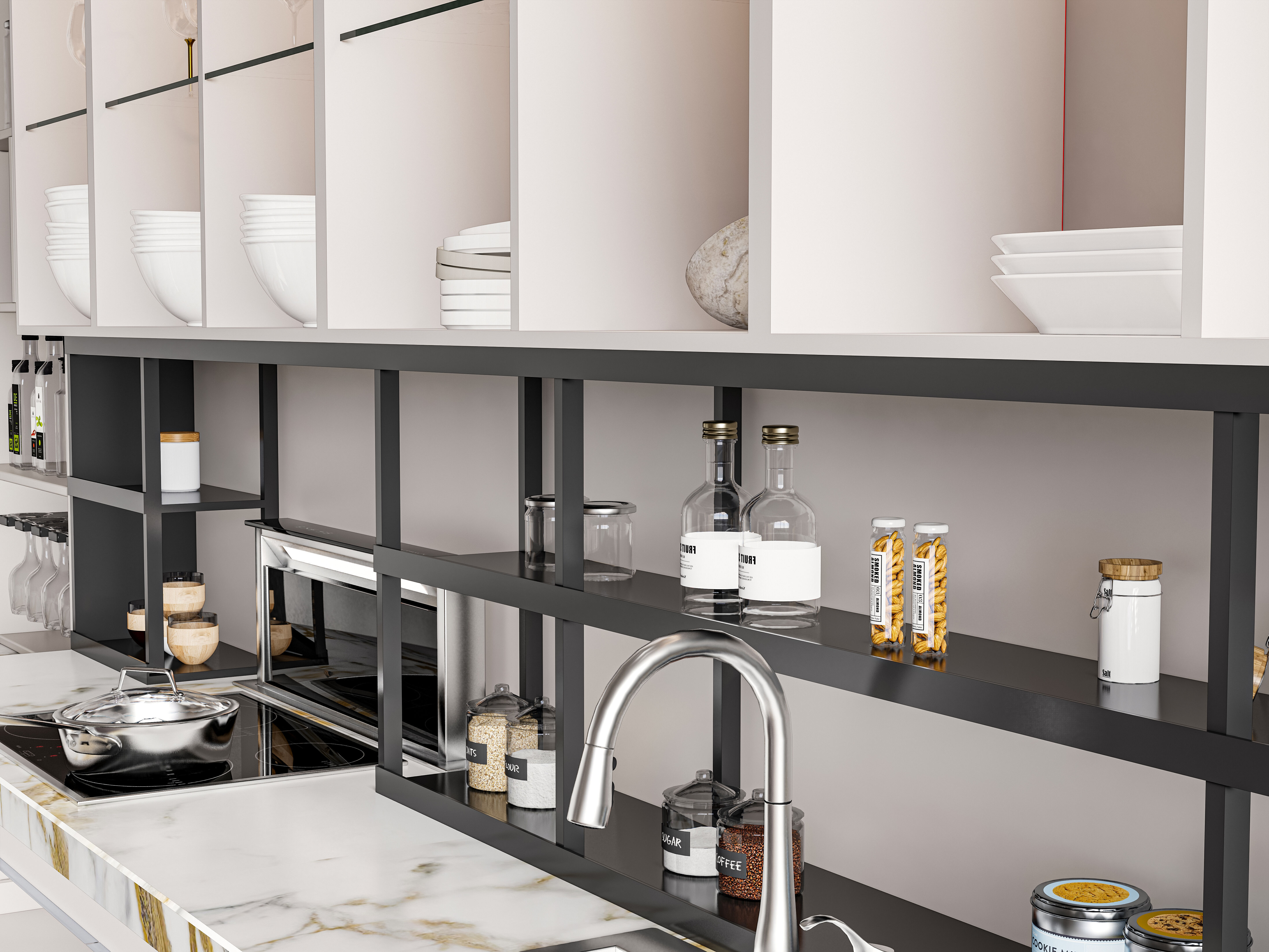 Kitchen fully parametric  Resizable manufacturable  0014 3D model_13