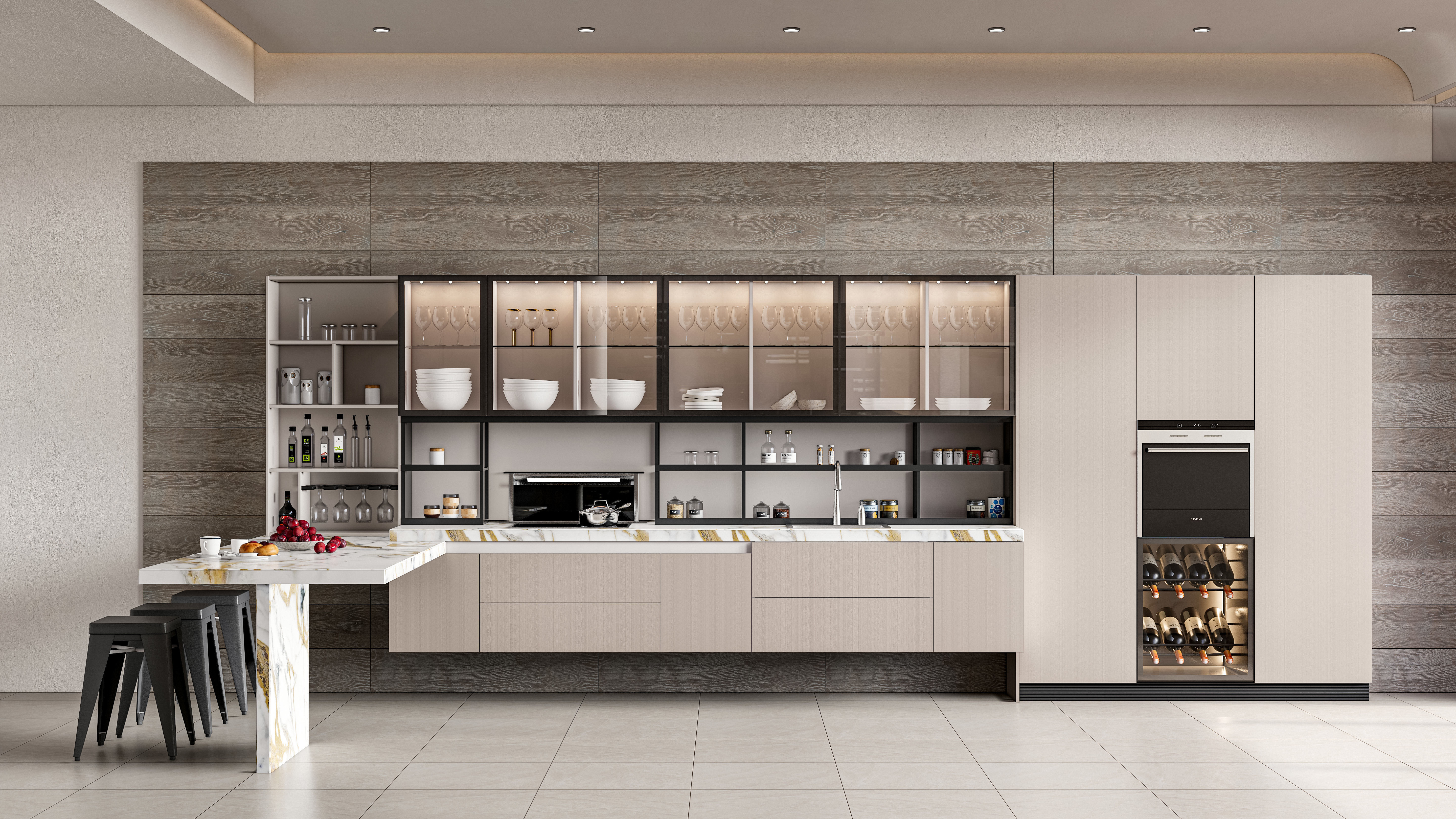 Kitchen fully parametric  Resizable manufacturable  0014 3D model_4