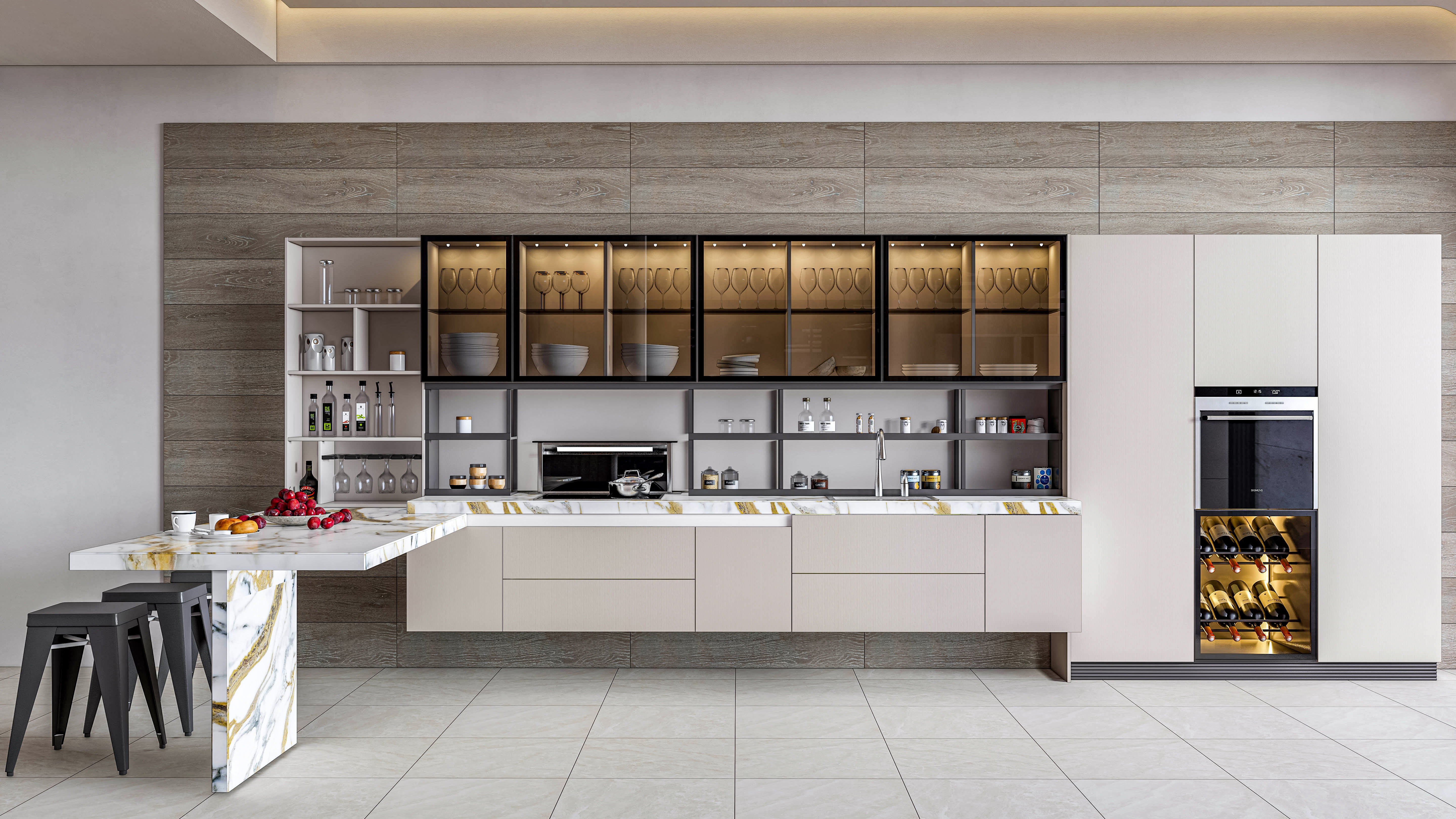 Kitchen fully parametric  Resizable manufacturable  0014 3D model_11