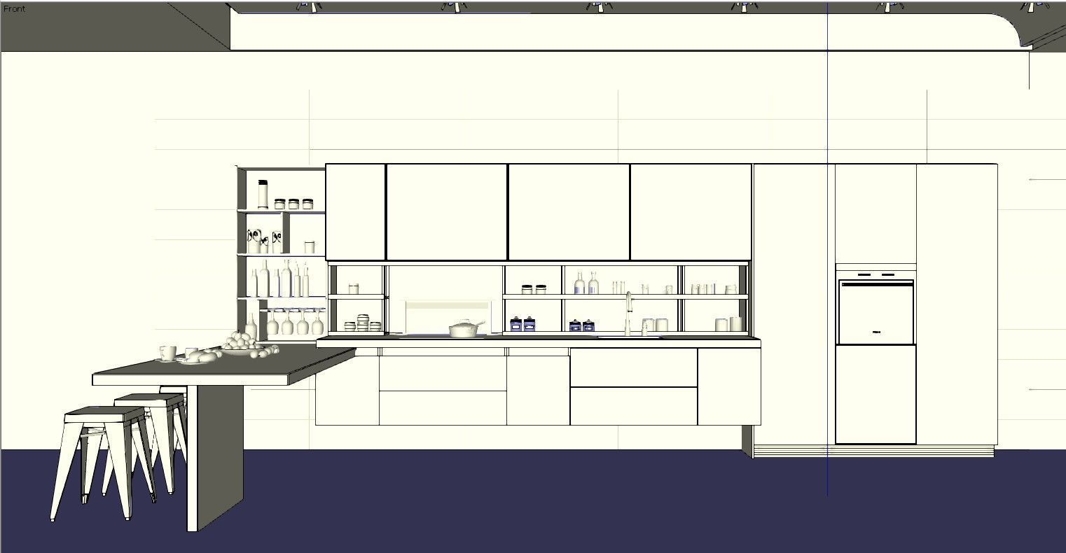 Kitchen fully parametric  Resizable manufacturable  0014 3D model_22