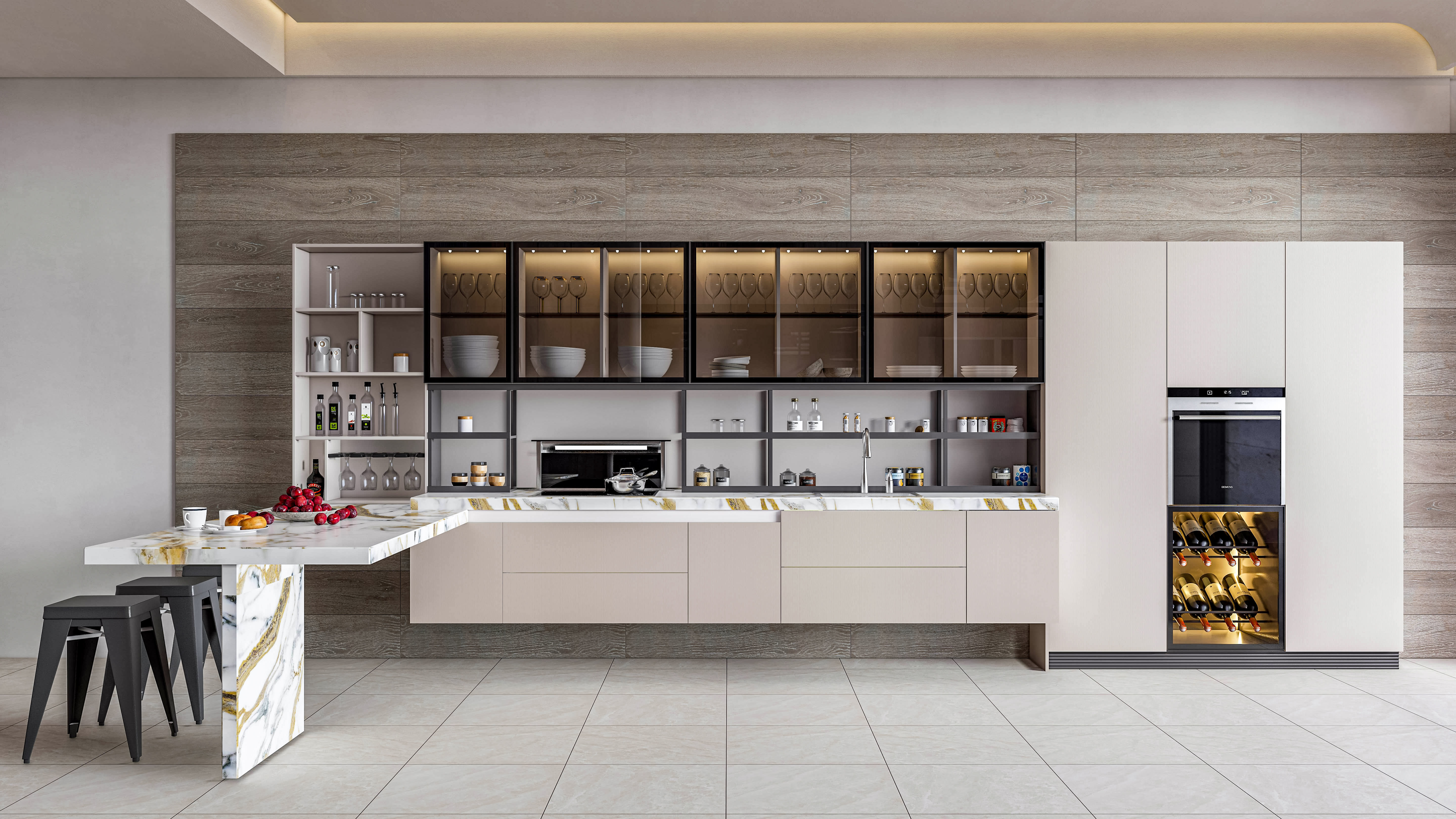 Kitchen fully parametric  Resizable manufacturable  0014 3D model_18