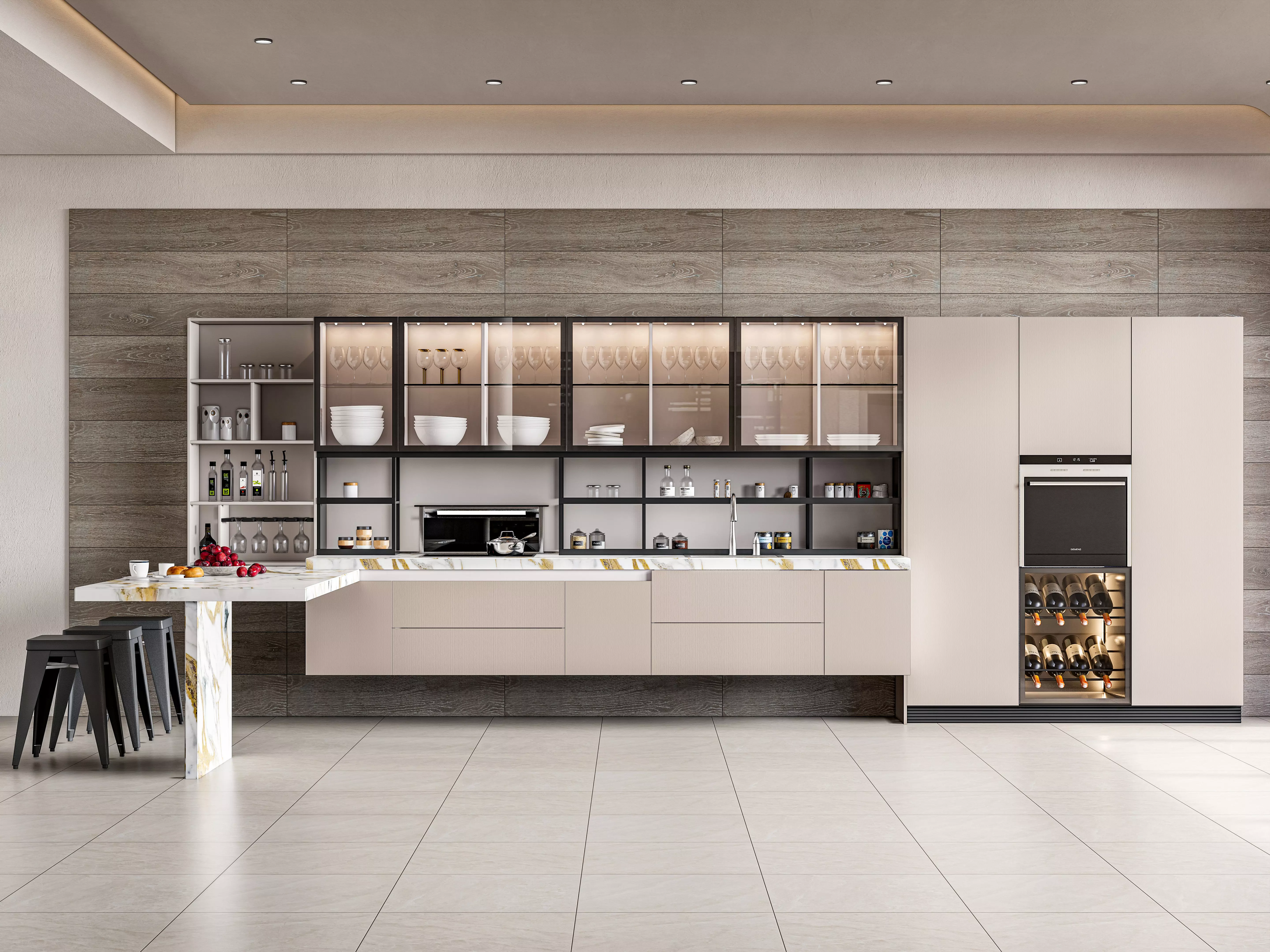 Kitchen fully parametric  Resizable manufacturable  0014 3D model_0