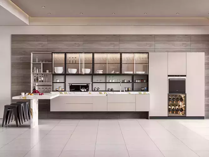 Kitchen fully parametric  Resizable manufacturable  0014 3D model