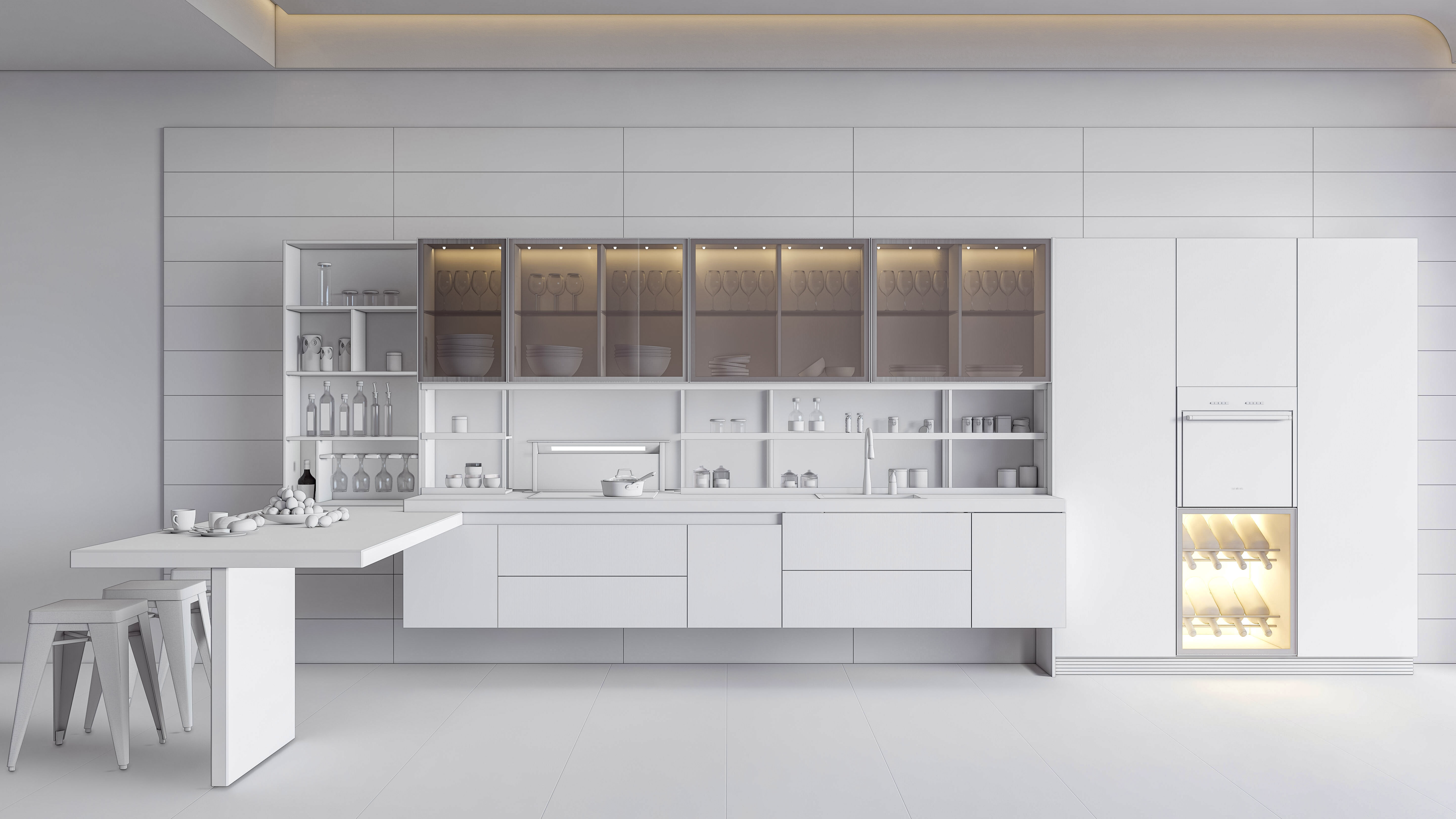 Kitchen fully parametric  Resizable manufacturable  0014 3D model_20