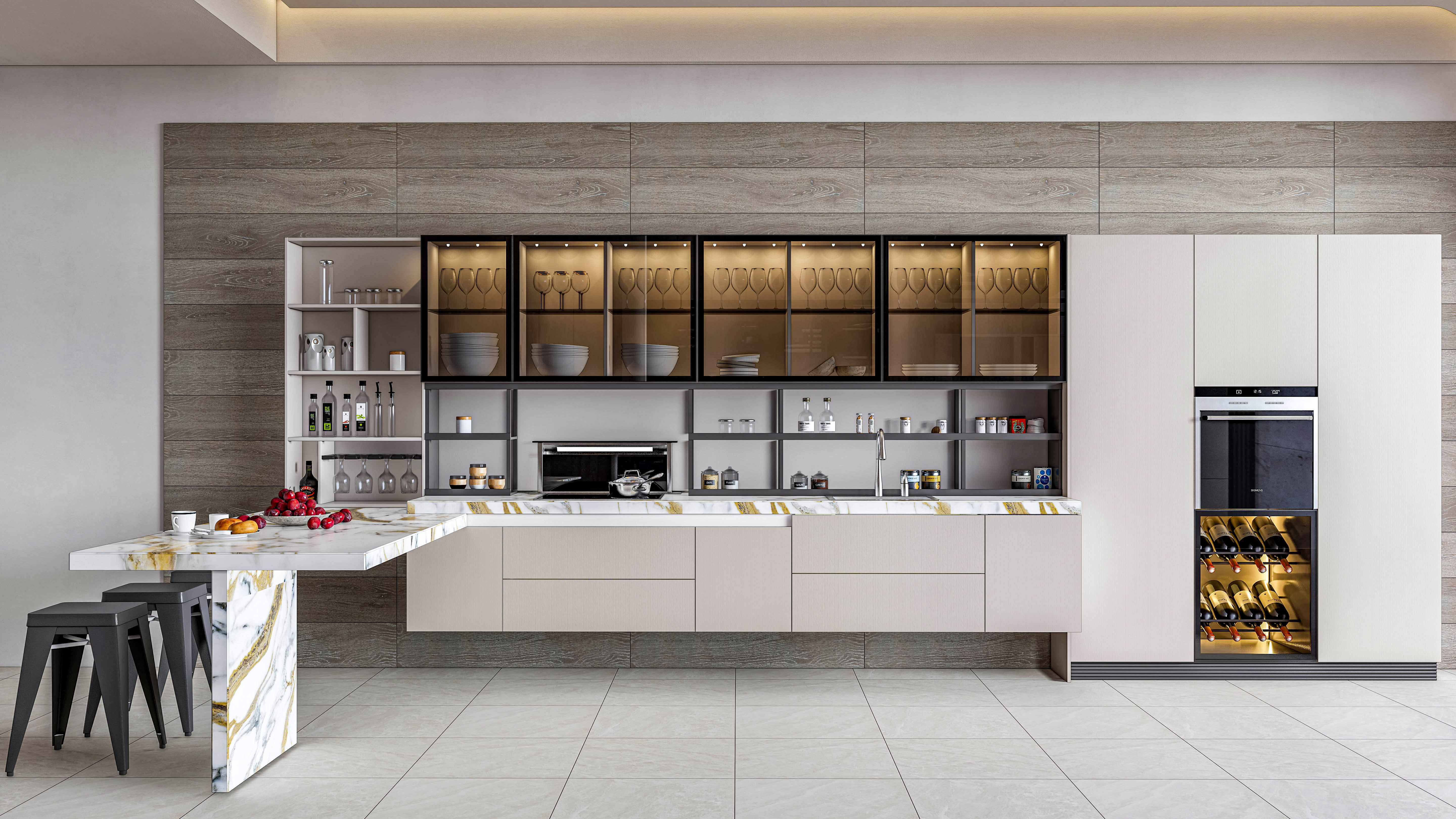 Kitchen fully parametric  Resizable manufacturable  0014 3D model_9