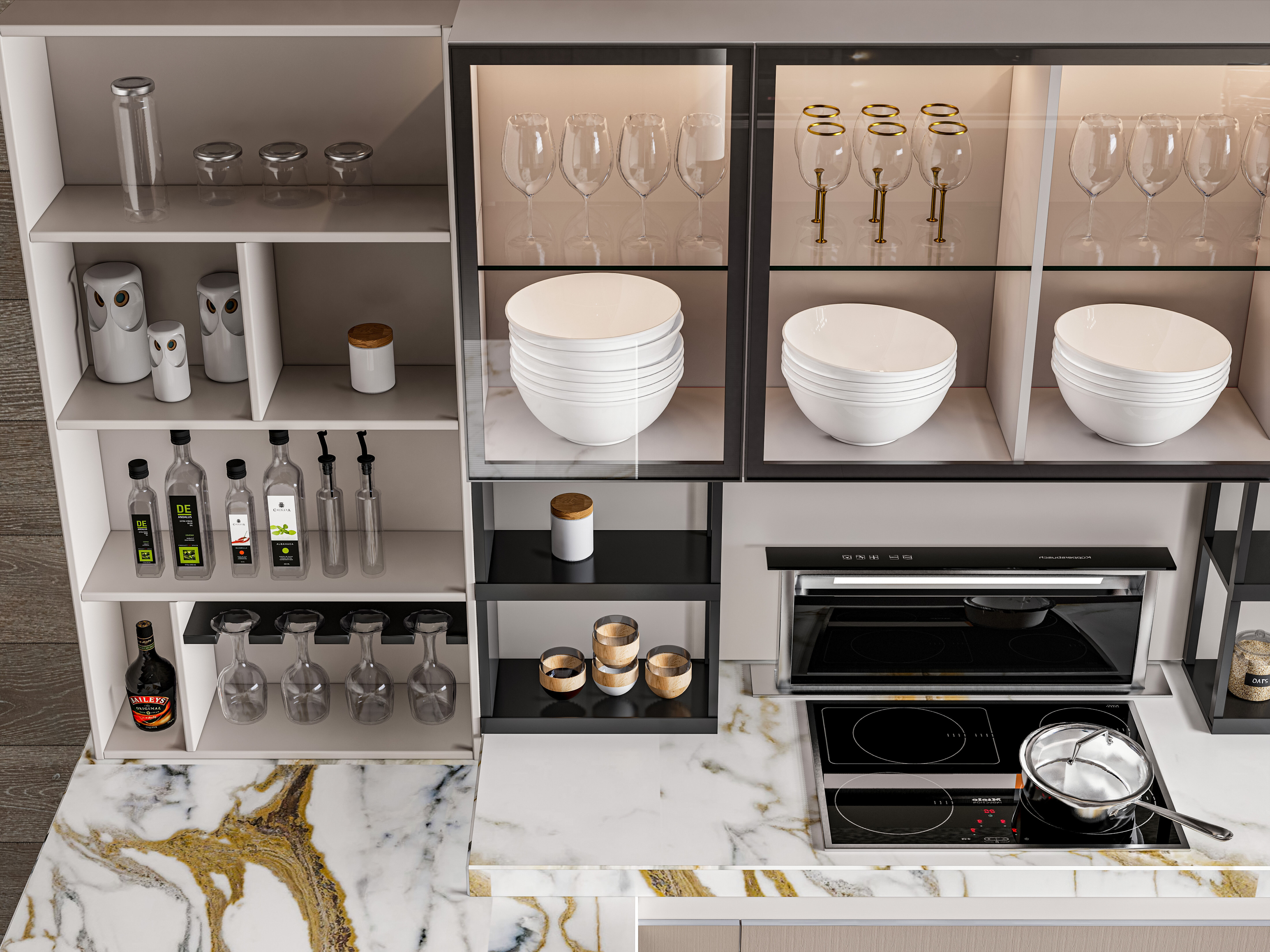 Kitchen fully parametric  Resizable manufacturable  0014 3D model_5