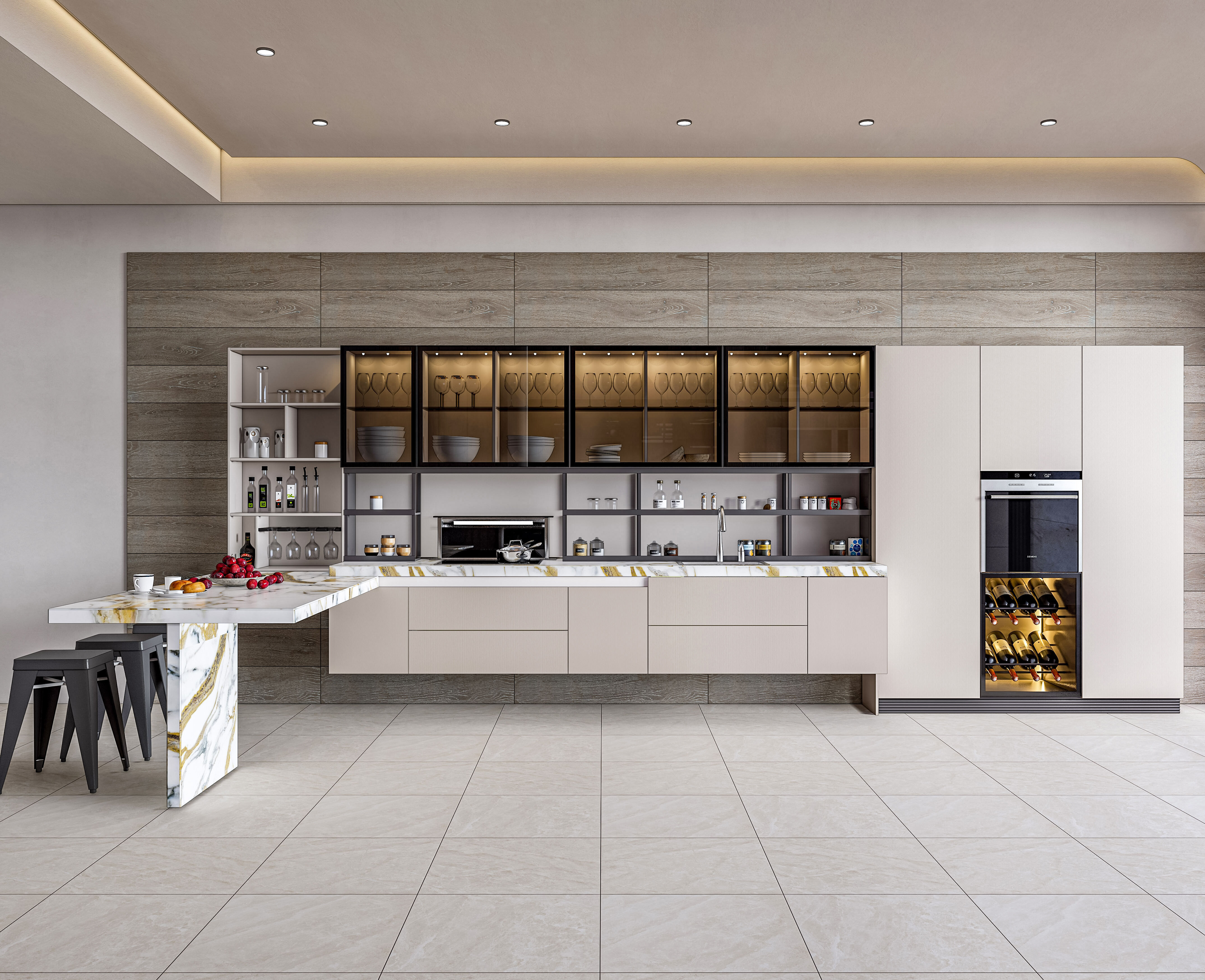 Kitchen fully parametric  Resizable manufacturable  0014 3D model_14