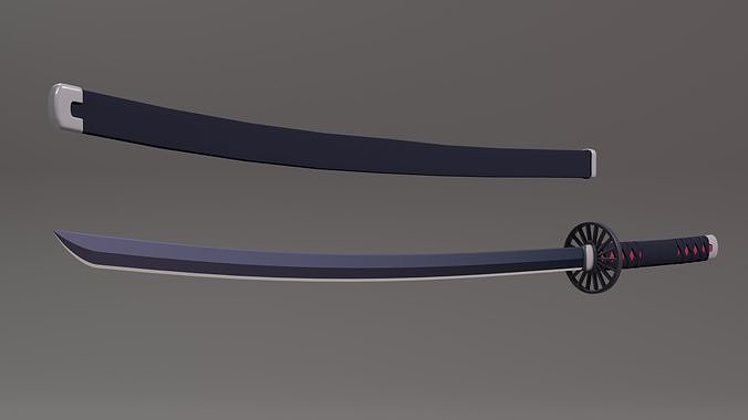 Tanjiro Sword - Demon Slayer kimetsu no yaiba 3D print model Low-poly 3D print model