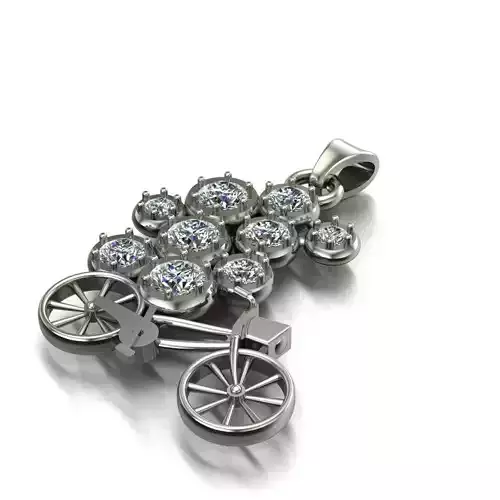 Bicyle With Diamond Pendants 3D print model
