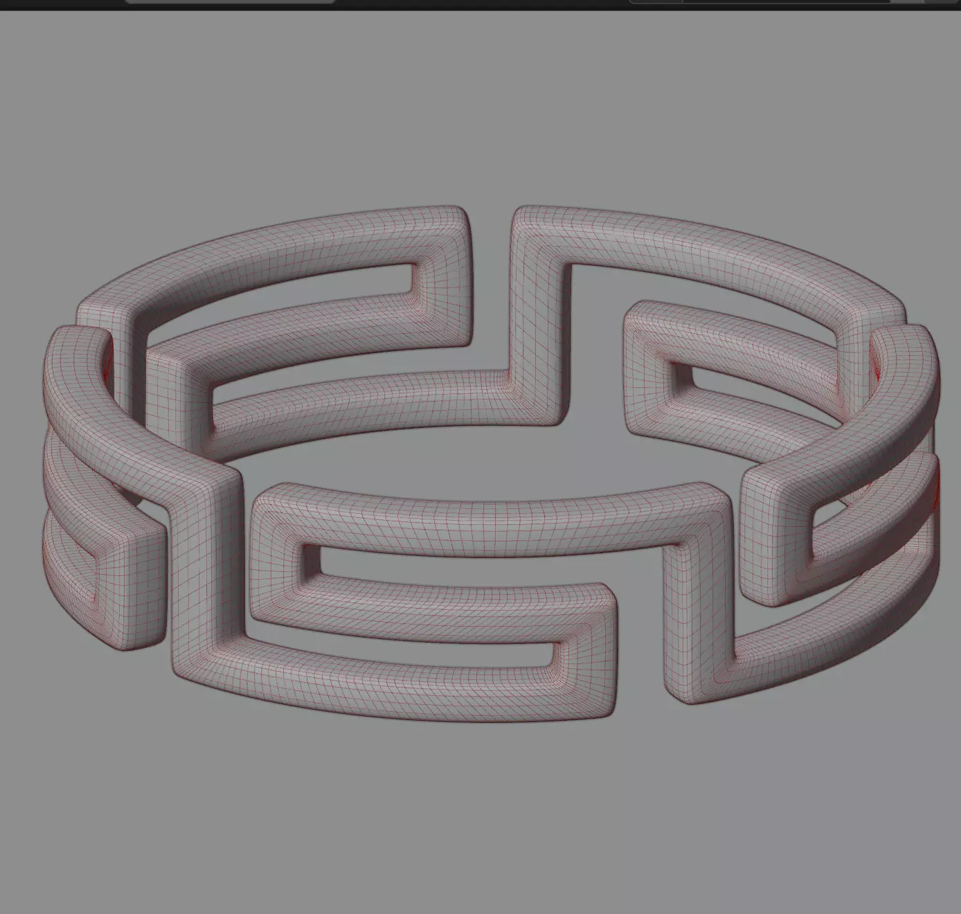 Greek ornament ring 3D model_0