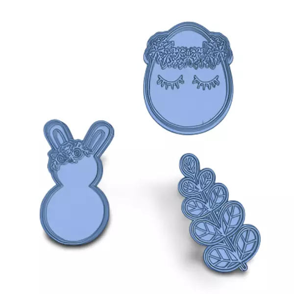  CORTANTES MARCADOR PASCUAS CONEJO HUEVO EASTER EGG RABBIT 3D print model_0