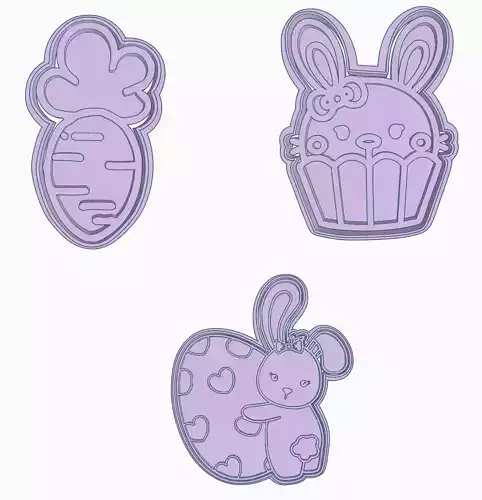 CORTANTES PASCUAS CONEJO HUEVO EGG EASTER RABBIT COOKIES 3D print model