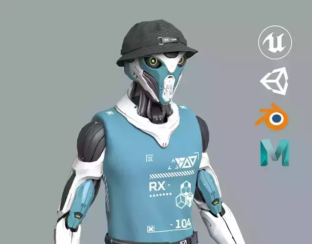 Robot RX-104 - Game Ready 3D Model Low-poly 3D model Robot RX-104 - Game Ready 3D Model Low-poly 3D model