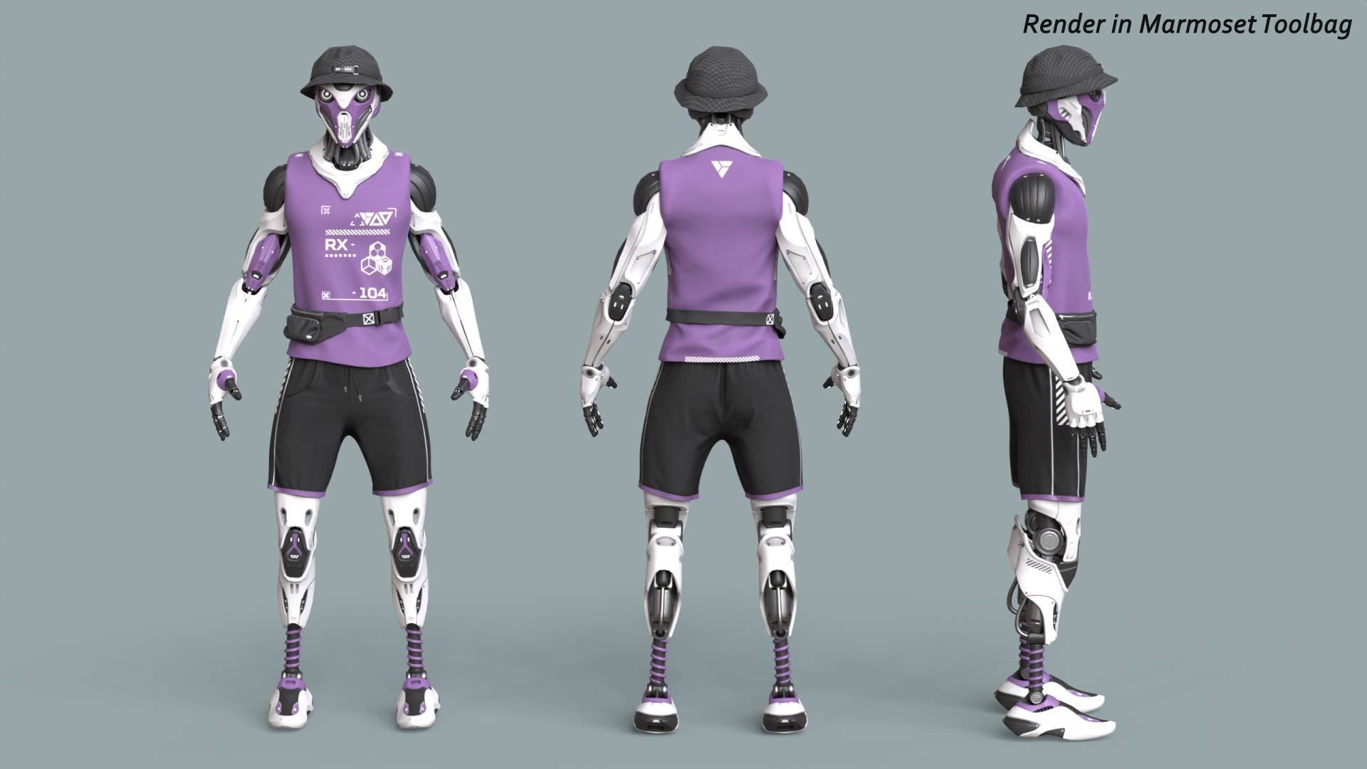 Robot RX-104 - Game Ready 3D Model Low-poly 3D model_5