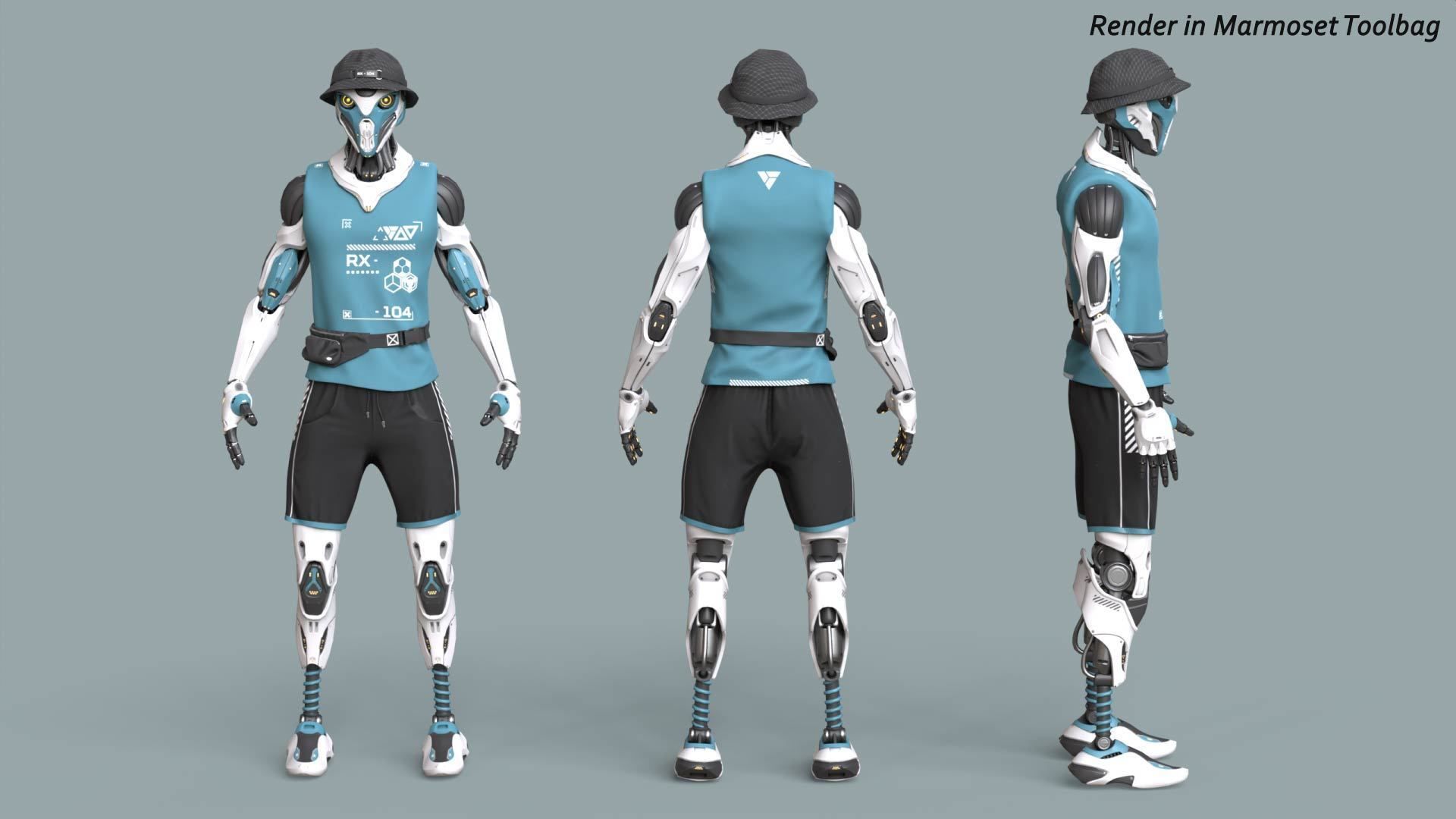 Robot RX-104 - Game Ready 3D Model Low-poly 3D model_4