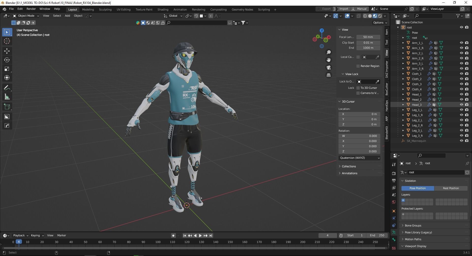 Robot RX-104 - Game Ready 3D Model Low-poly 3D model_19