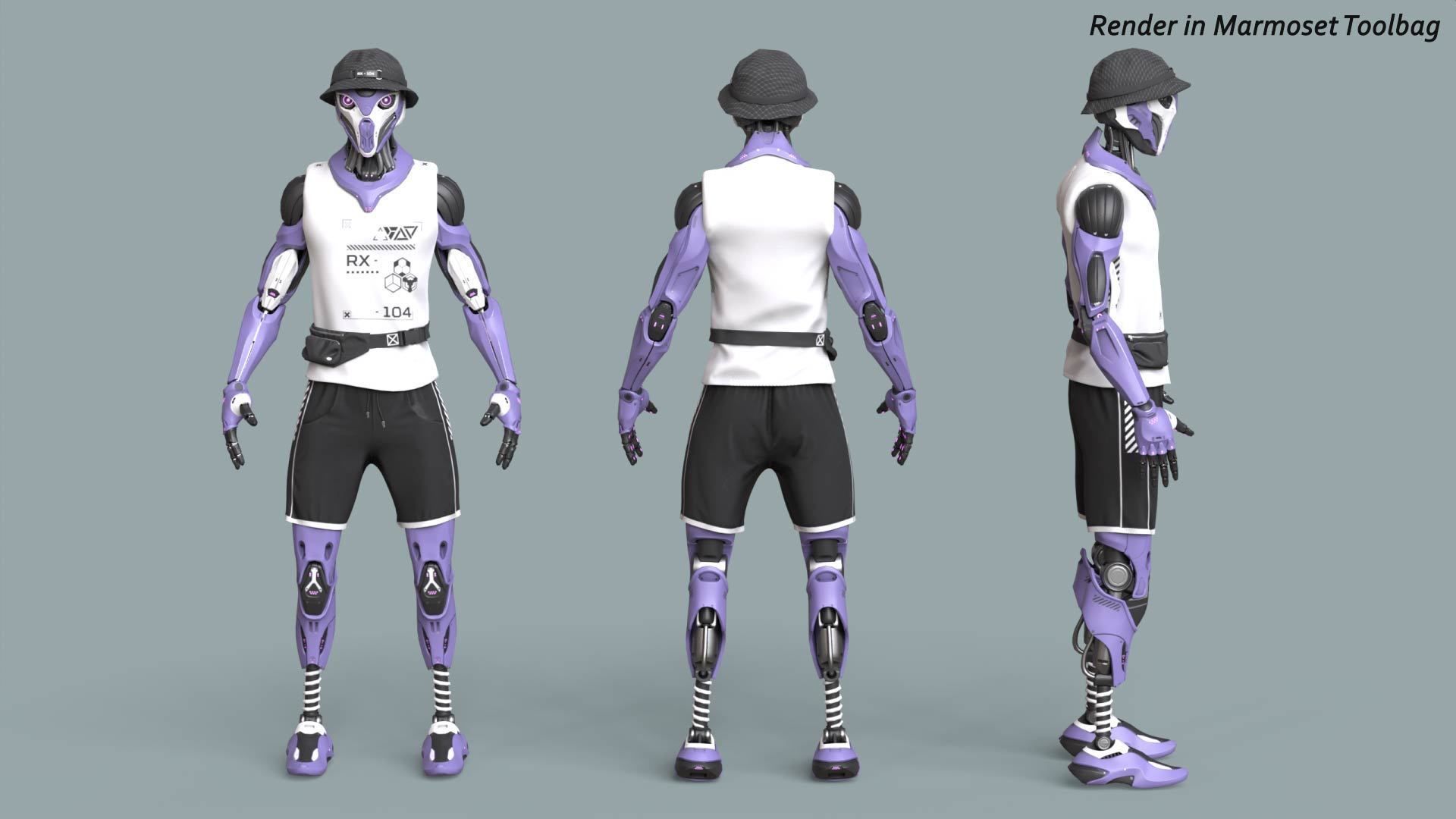 Robot RX-104 - Game Ready 3D Model Low-poly 3D model_8