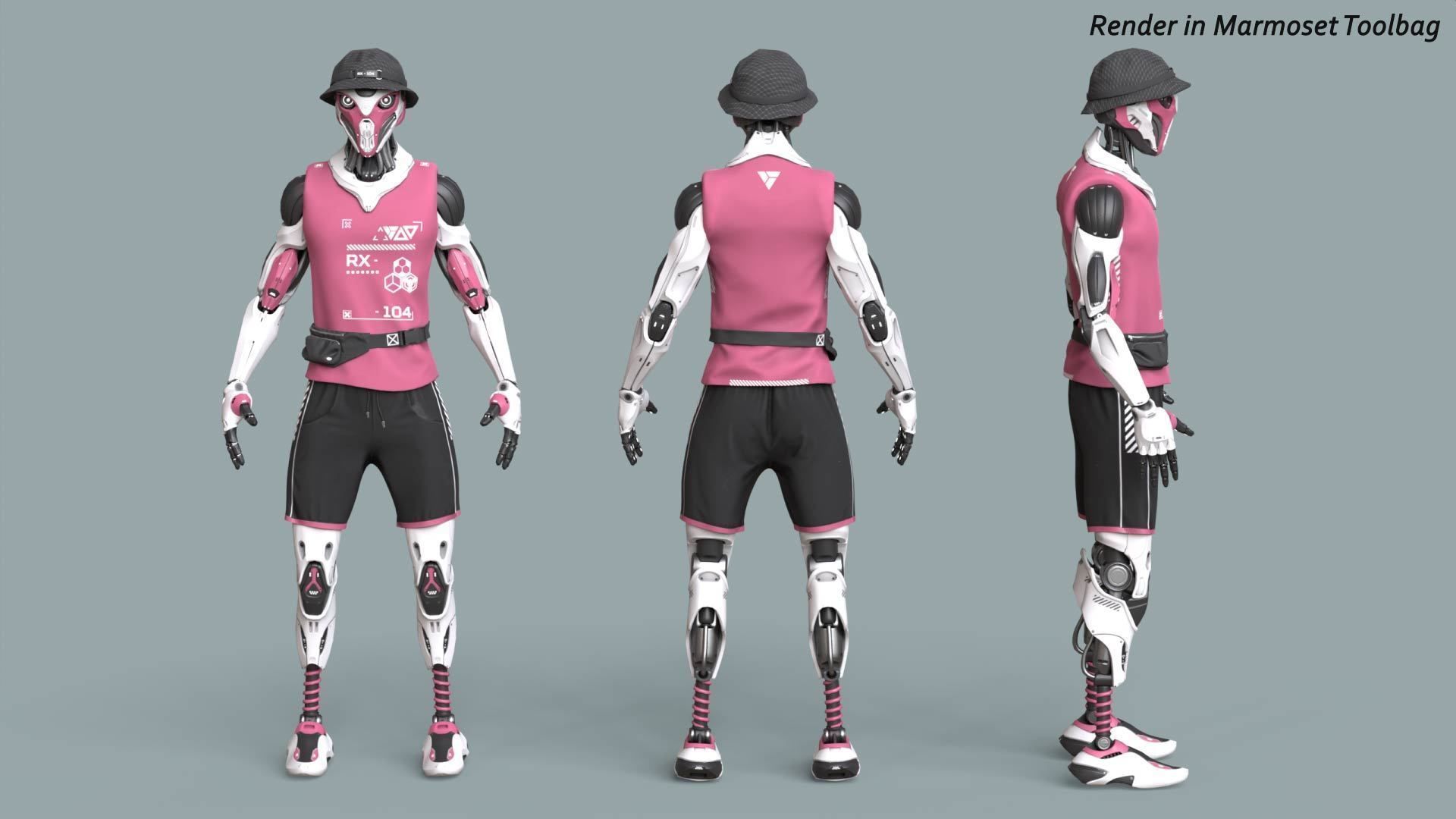 Robot RX-104 - Game Ready 3D Model Low-poly 3D model_7