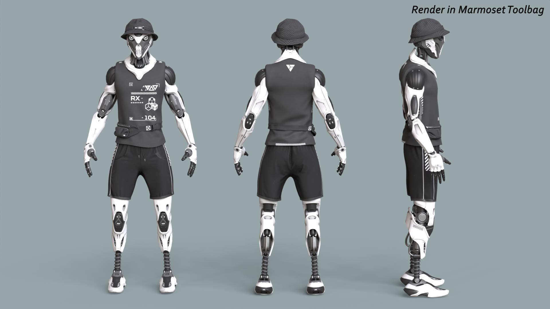 Robot RX-104 - Game Ready 3D Model Low-poly 3D model_11