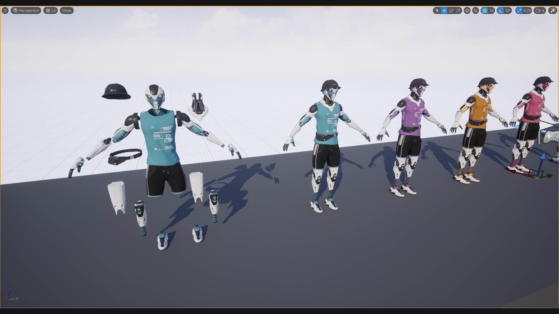 Robot RX-104 - Game Ready 3D Model Low-poly 3D model_17