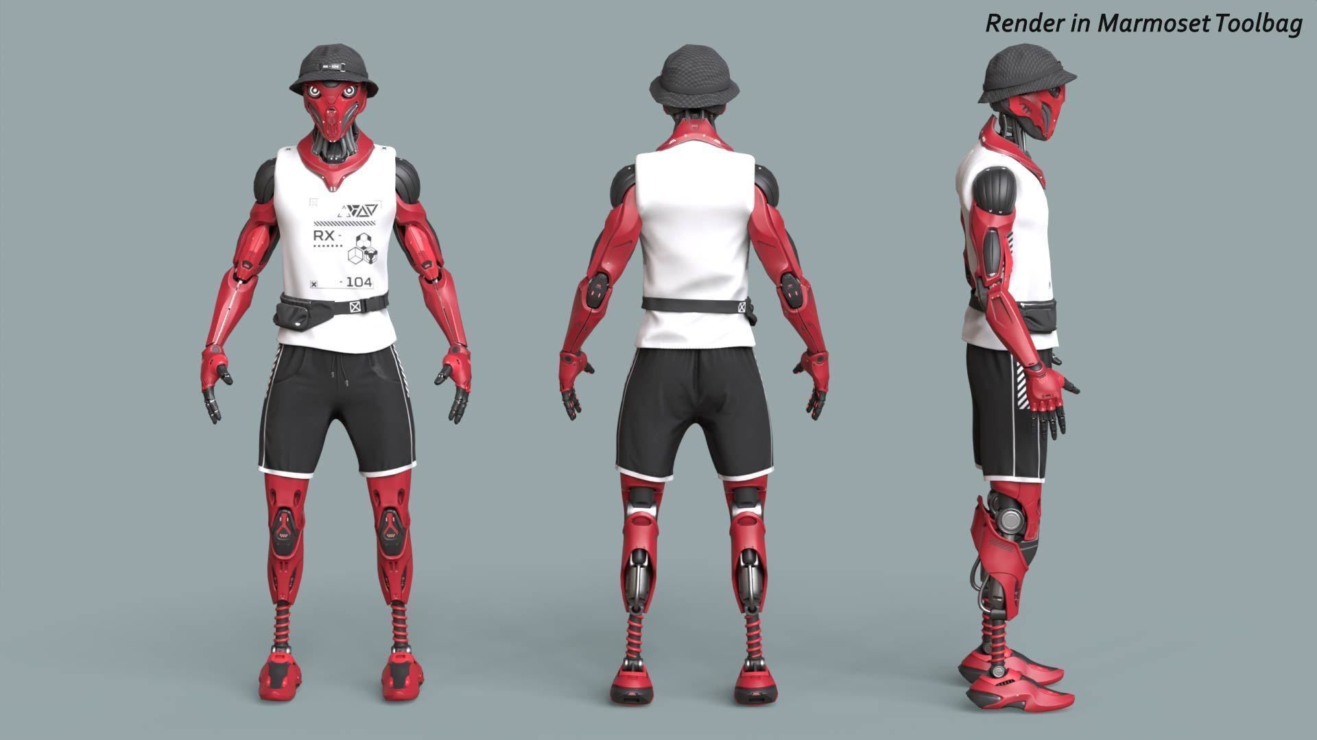 Robot RX-104 - Game Ready 3D Model Low-poly 3D model_10