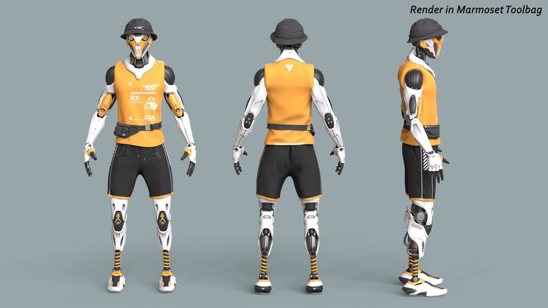 Robot RX-104 - Game Ready 3D Model Low-poly 3D model_6