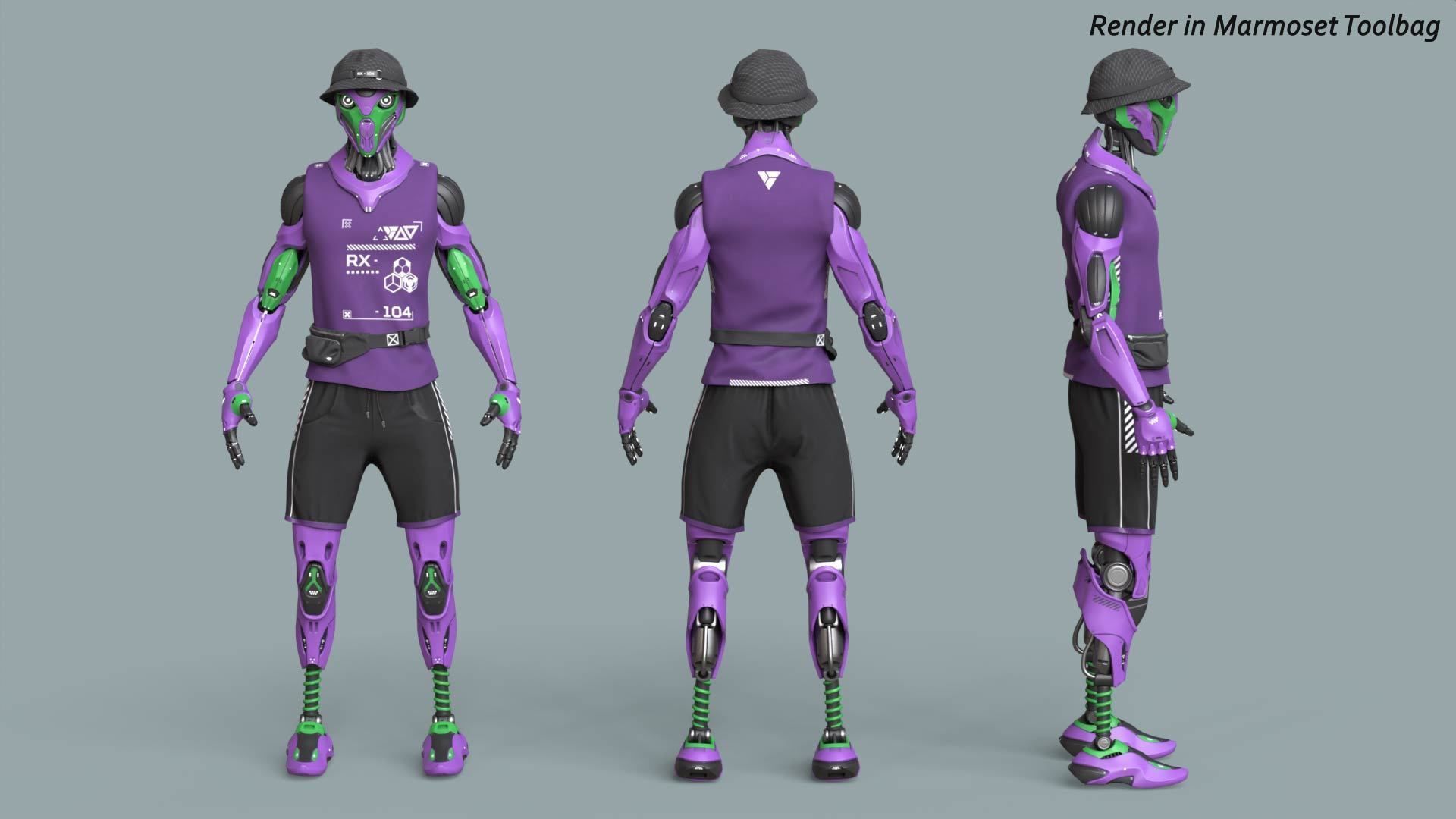 Robot RX-104 - Game Ready 3D Model Low-poly 3D model_12