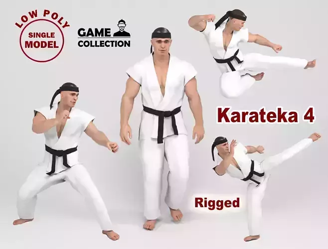Karateka 4 Low-poly 3D model