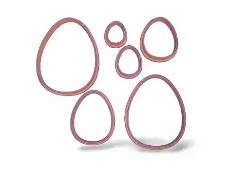 SET X 6 CORTANTES HUEVO PASCUA 3D print model