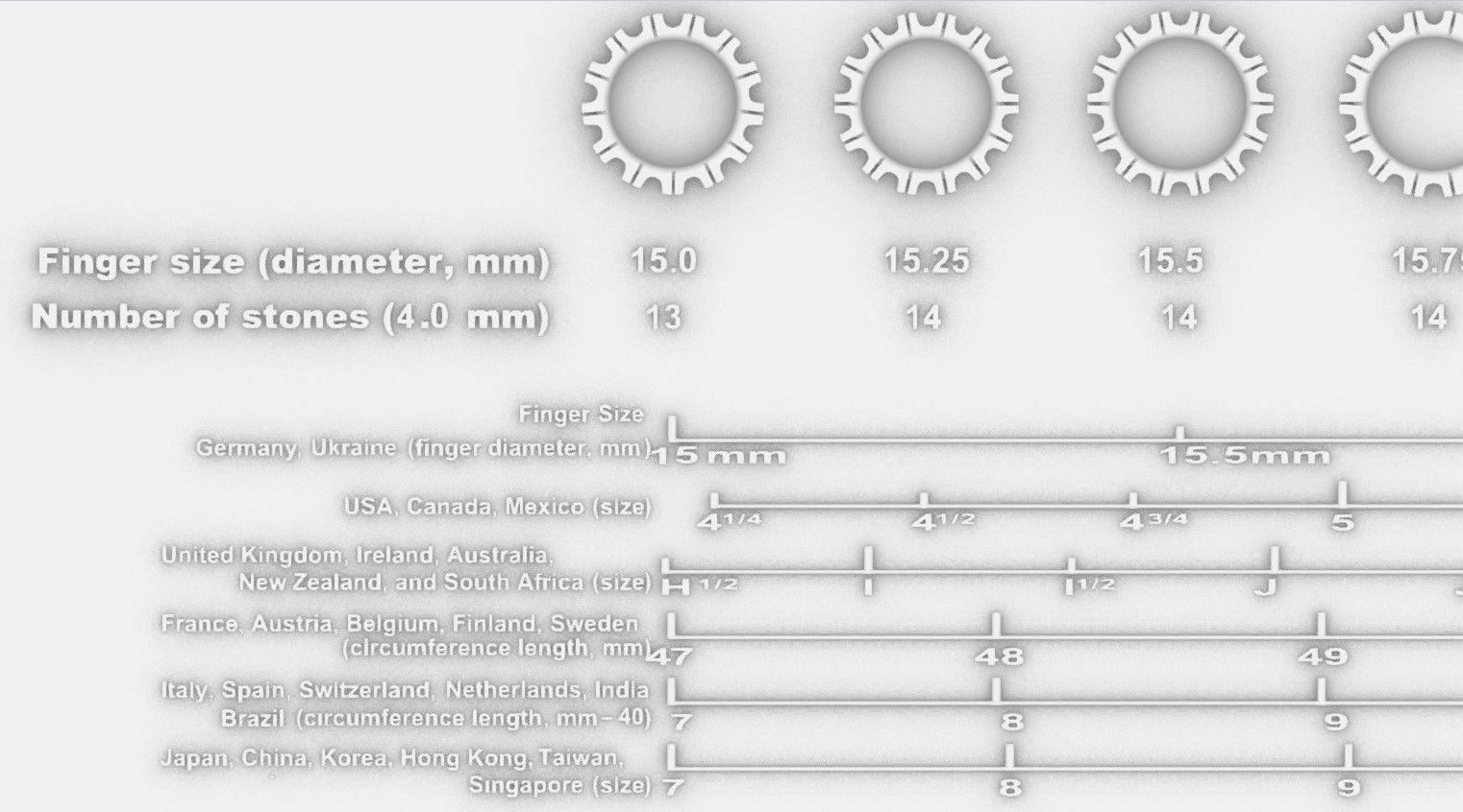 Eternity diamond ring 4 mm gems seT 3D print model_2