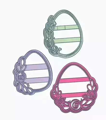 SET X 3 CORTANTES MARCO HUEVO PASCUA EASTER 3D print model