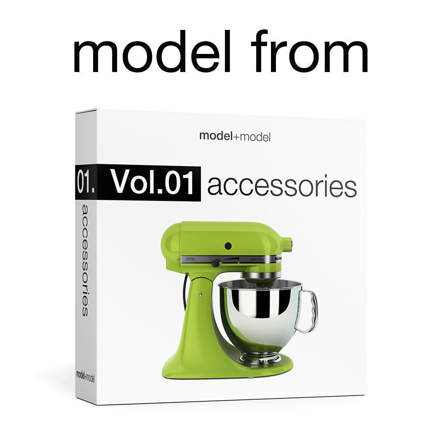 Magnifying stand and wall mirrors 3D model_2