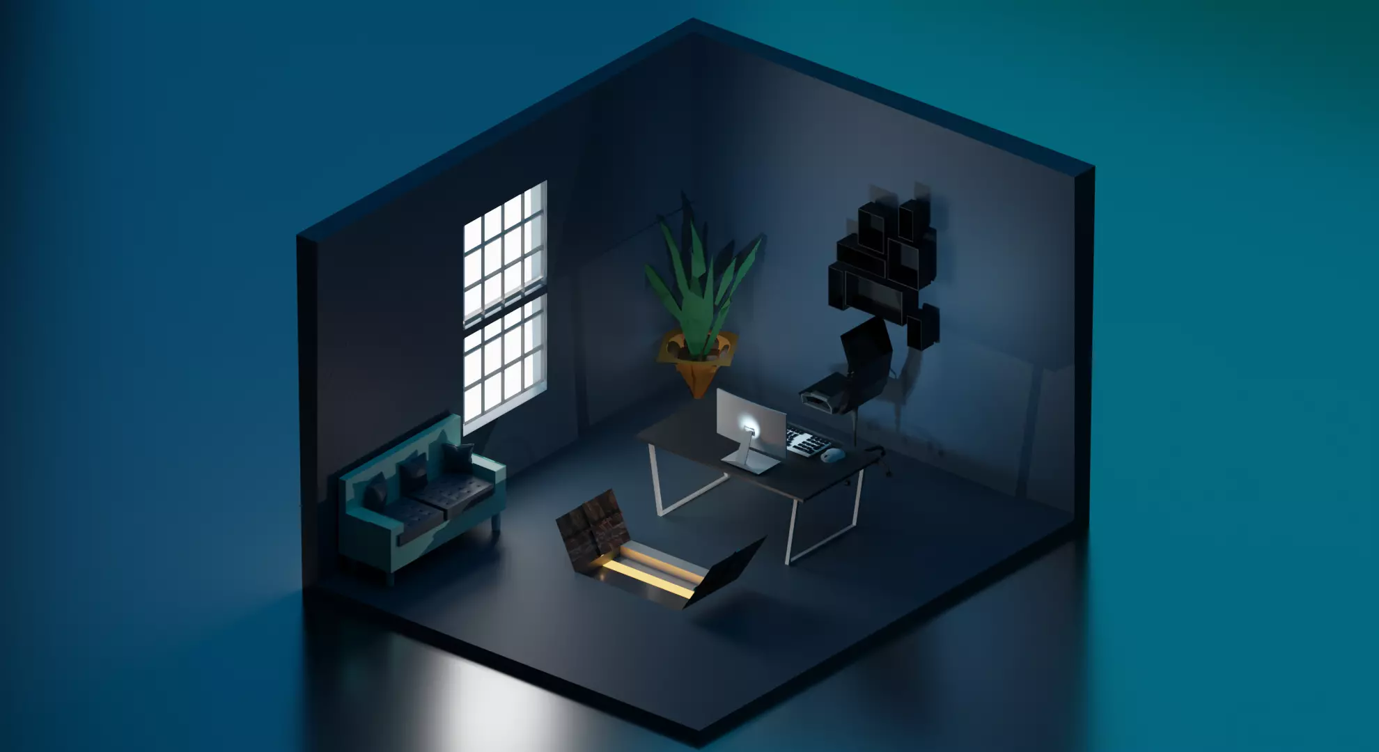3d isometric room 3D model