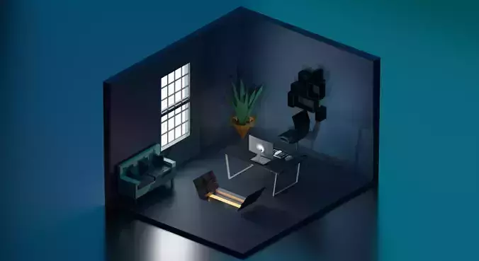 3d isometric room