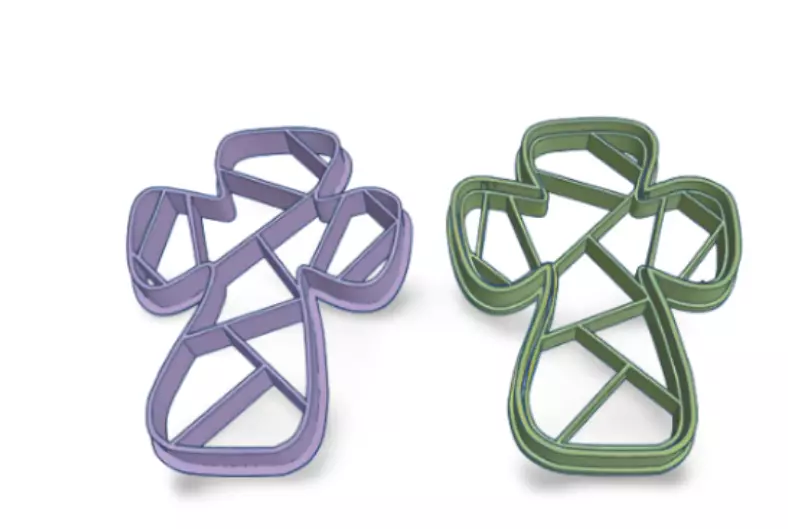 SET X 2 CORTANTES CRUZ FACETADA 3D print model_0