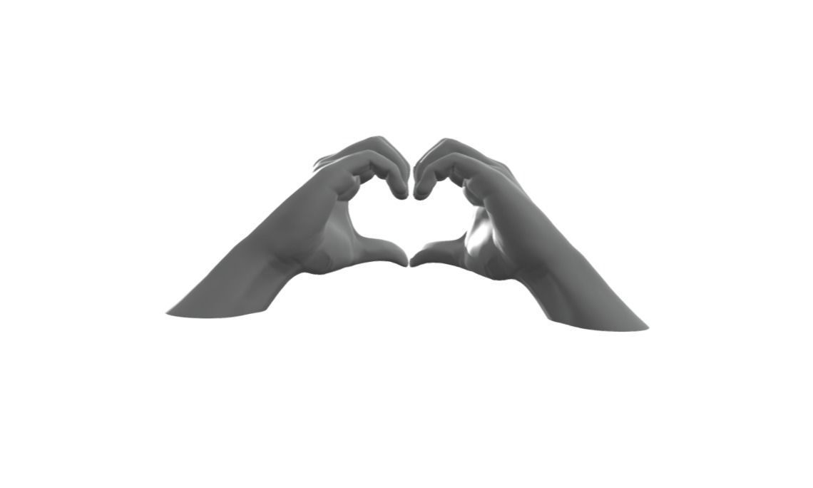 Hands in the shape of a heart with pedestal 3D print model_1