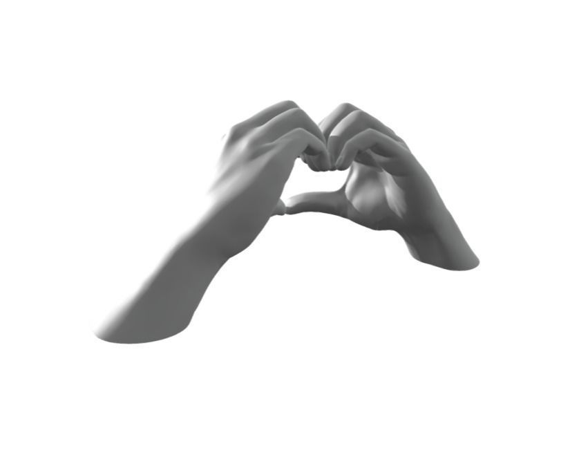 Hands in the shape of a heart with pedestal 3D print model_3