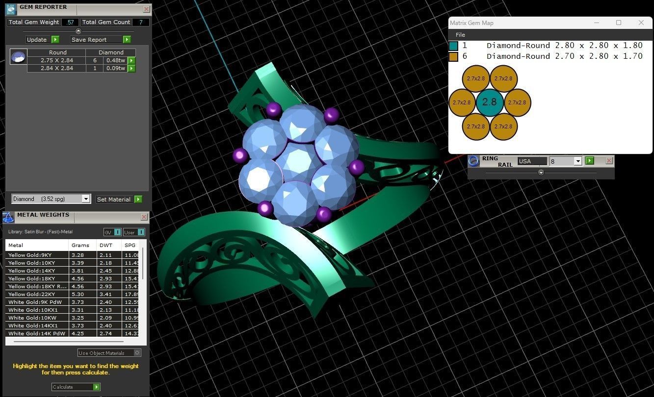 Diamond Engagement With Jali Ring 3D Print Model 3D print model_6