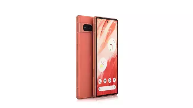 Google Pixel 7a Coral Low-poly 3D model
