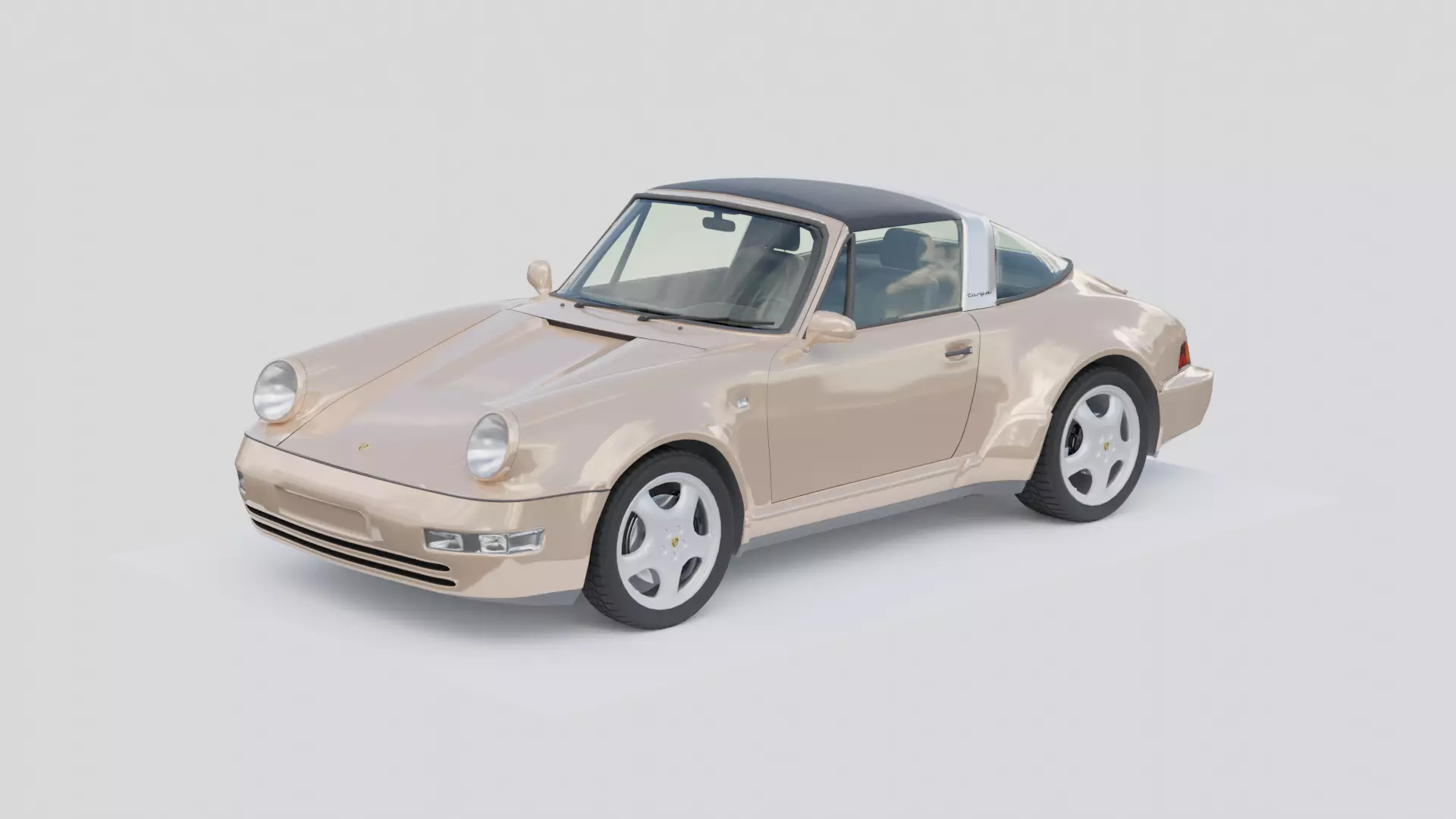 Porsche 911 964 targa 1989 Low-poly 3D model