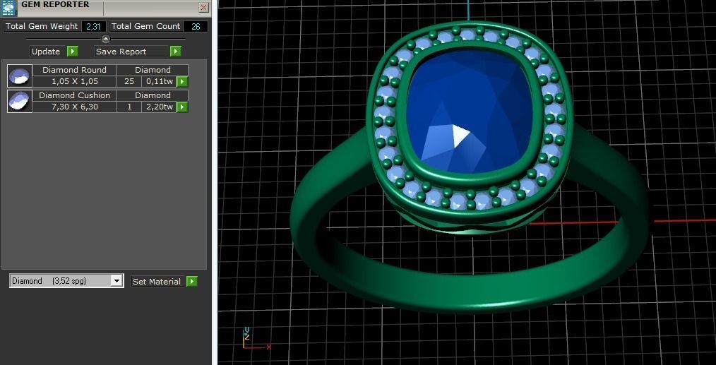 Engagement halo rings Model 3521 3D print model_9