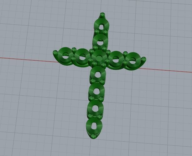 Pendant cross Model 3559 3D print model_2