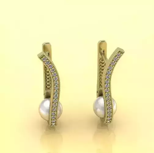 Earrings with pearls Model 3556 3D print model