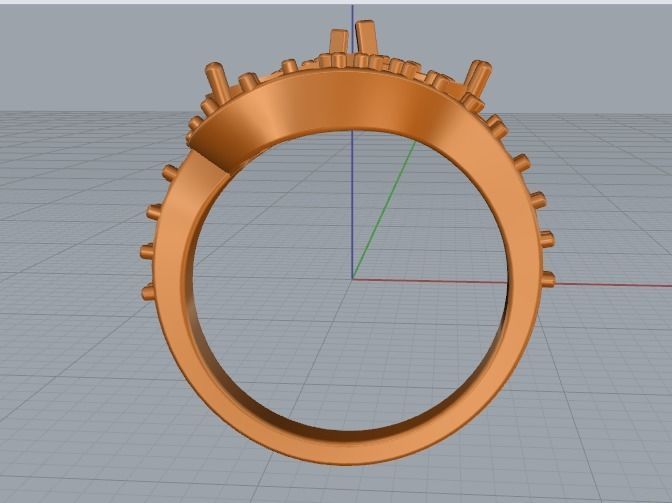 Pear stone ring Model 3550 3D print model_3