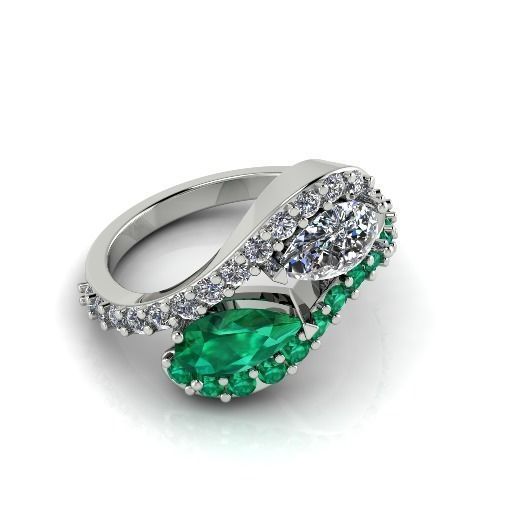 Pear stone ring Model 3550 3D print model_1