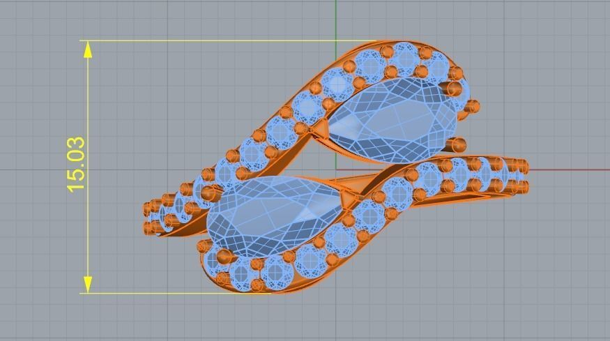 Pear stone ring Model 3550 3D print model_7