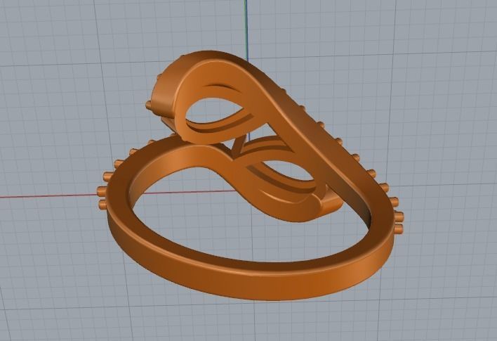 Pear stone ring Model 3550 3D print model_5