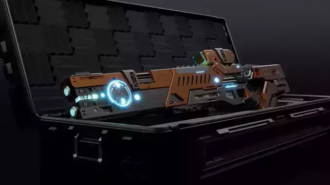 Sci fi gauss rifle based on pulse rifle with full Blend file 3D model