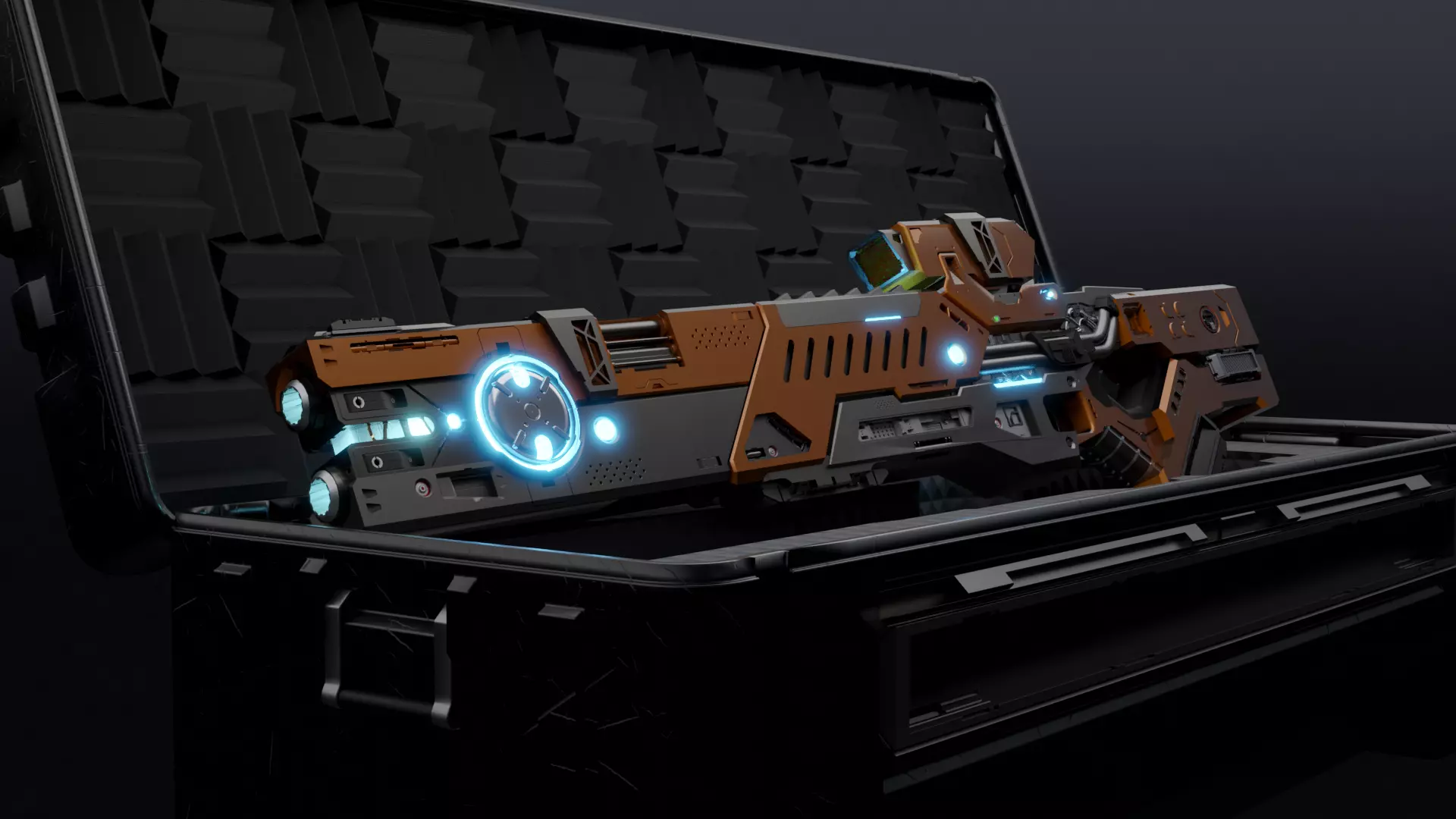 Sci fi gauss rifle based on pulse rifle with full Blend file 3D model_0